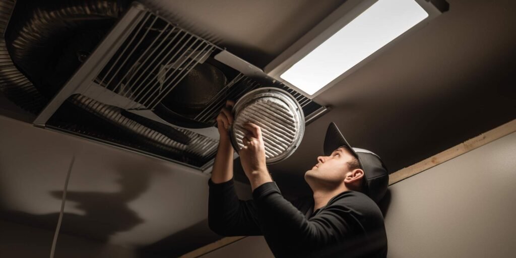 Air Duct Technician Cleaning Residential Air Duct