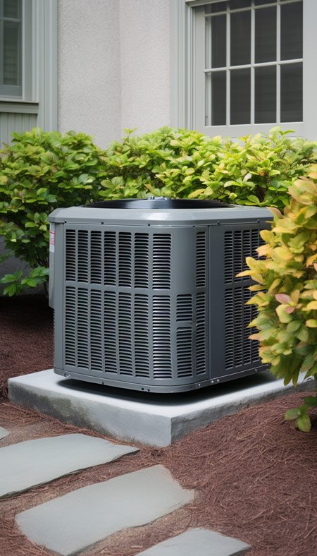 Residential HVAC system on the side of a home in Atlanta