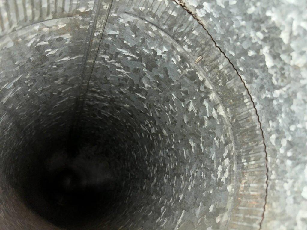 The duct interior is now cleared and cleaned, helping restore smoother airflow and a cleaner ventilation pathway.