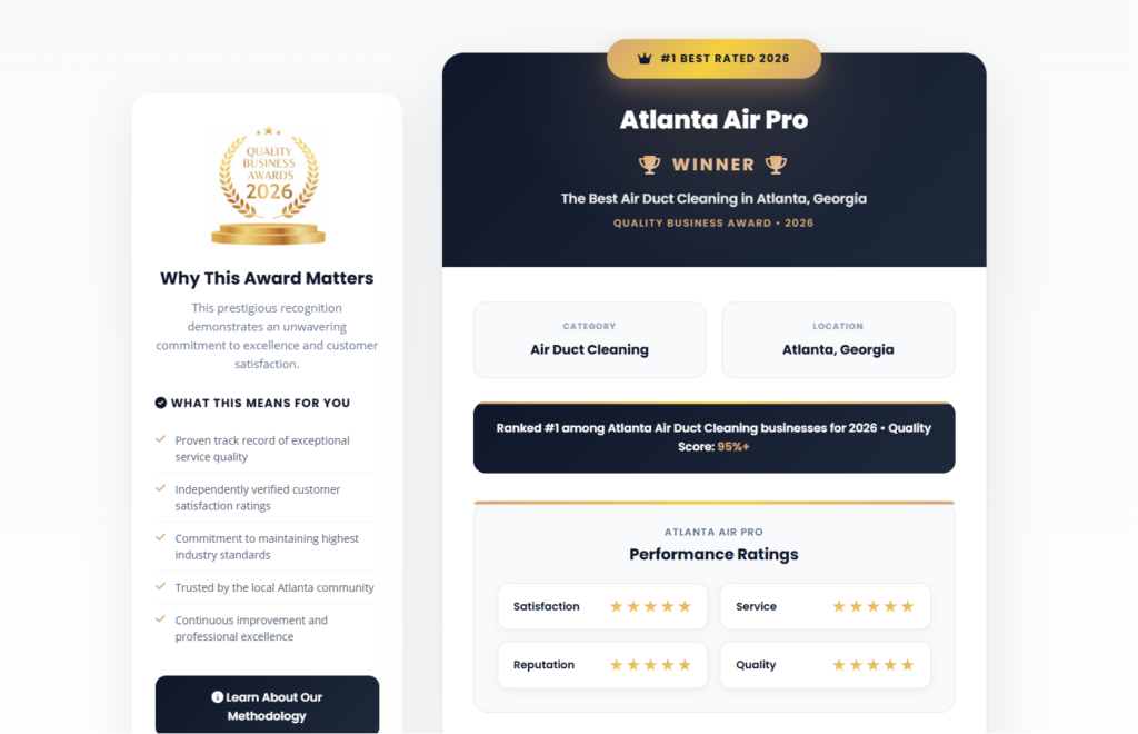 2026 Quality Business Award - Atlanta Air Pro